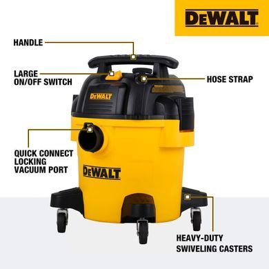DeWALT Пилосос професійний DeWalt 1050Вт 15кПа контейнер 20л 62кг DXV20PC фото