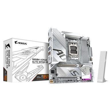 Gigabyte Материнська плата B850M AORUS ELITE WF6E ICE sAM5 B850 4xDDR5 M.2 Wi-Fi BT mATX B850M_A_ELT_WF6E_ICE фото