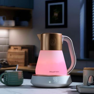 Russell Hobbs Електрочайник Calm, 1.7л, скло, біло-мідний 27450-70 фото