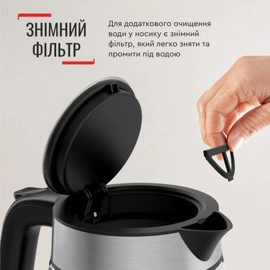 Tefal Электрочайник Glass Kettle 1.7л, стекло, с подсветкой, серебристо-черный KI605830 фото
