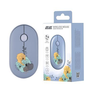 2E Миша MF300 FLORA:MALLOW Silent WL BT, синій 2E-MF300WFLORABL фото
