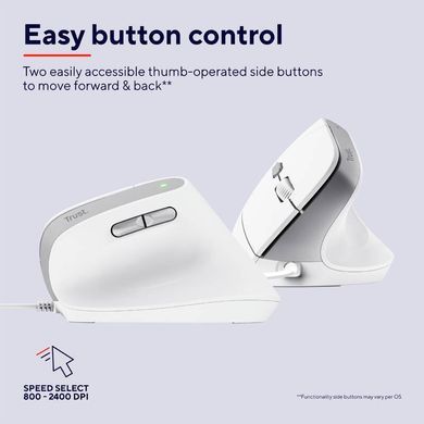 Trust Мышь Trust Bayo 2 Ergonomic, USB-A, біла 25397_TRUST фото