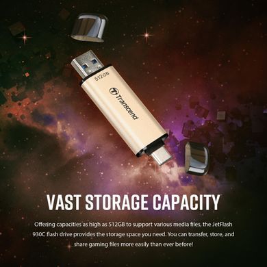 Transcend Накопичувач Transcend 512GB USB 3.2 Type-A + Type-C JetFlash 930 R420/W400MB/s Чорний TS512GJF930C фото