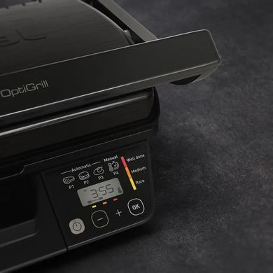 Tefal Гриль Tefal прижимний Optigrill , 2000Вт, з`ємні пластини, метал, чорний GC7P0810 фото