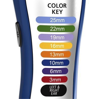 Moser WAHL hair clipper Color Pro Lithium, network, vibration motor, nozzles-10, steel, case, white-blue 79600-3716 фото