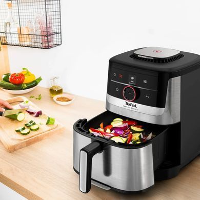 Tefal Мультипіч Tefal Easy Fry Silence Smart, 1670Вт, чаша-5л, сенсорне керув., 55 програм, пластик, сірий EY572DE1 фото