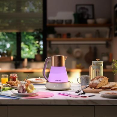 Russell Hobbs Електрочайник Calm, 1.7л, скло, біло-мідний 27450-70 фото