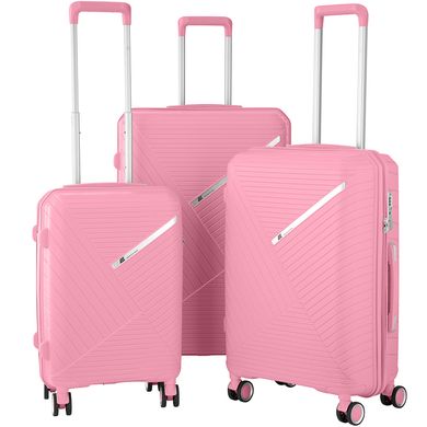 Чемодан пластиковый, 2E, SIGMA, средний, 4 колеса, розовый 2E-SPPS-M-PK фото