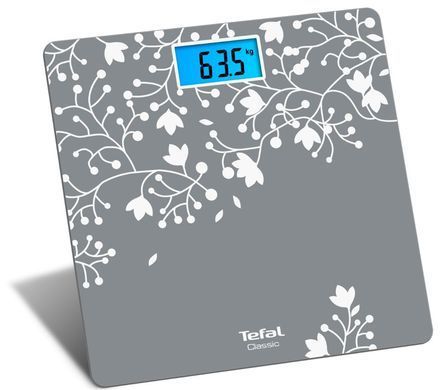 Tefal Весы напольные Classic Blossom, 160кг, AAAx2 нет в компл., стекло, серебро PP1537V0 фото