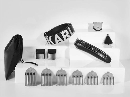 Rowenta & Karl Lagerfeld Триммер для бороды, усов, головы, носа и ушей, акум., роторный мотор, насадок-9, титан.напыл., черный TN911LF0 фото