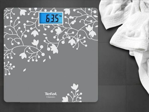 Tefal Весы напольные Classic Blossom, 160кг, AAAx2 нет в компл., стекло, серебро PP1537V0 фото