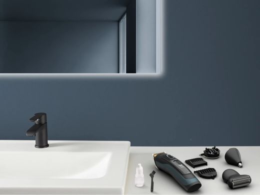 Rowenta Триммер Selectium для бороды, усов, головы и тела, сеть+акум., роторный мотор, насадок-17, чехол, титан.напыл., черный TN9464E0 фото