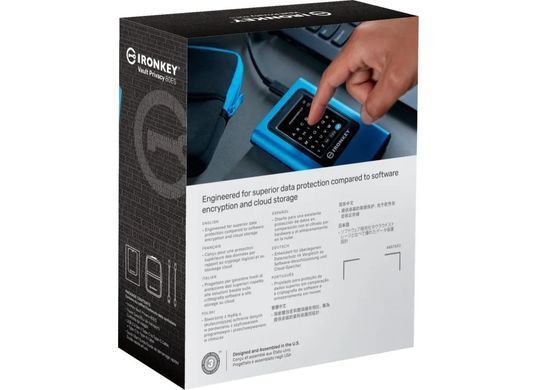 Kingston Портативний SSD IronKey 1.9TB USB 3.2 Gen 1 Type-C VP 80 IKVP80ES/1920G фото