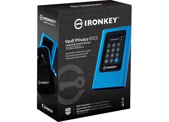Kingston Портативний SSD IronKey 1.9TB USB 3.2 Gen 1 Type-C VP 80 IKVP80ES/1920G фото