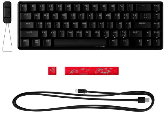 HyperX Клавиатура Alloy Origins 65 Red USB RGB ENG/RU, Black 4P5D6AX фото