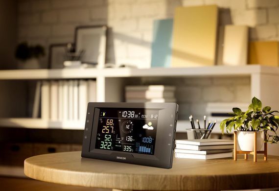 Sencor meteorological station, in/out measurement, CR2032x1+AAx3, temperature, humidity, time, weather forecast, atm. pressure, wind speed SWS9400 фото