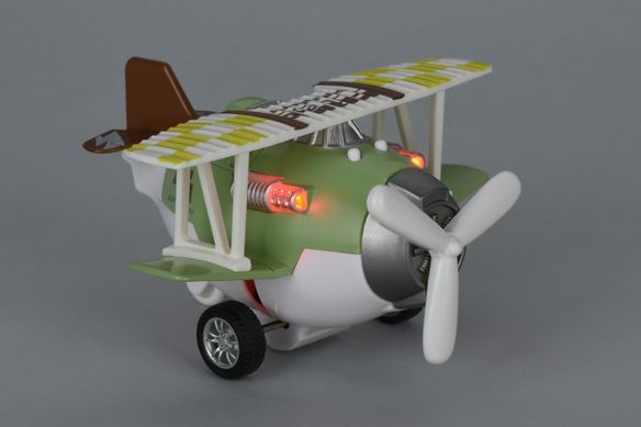 Літак металевий інерційний Same Toy Aircraft зелений зі світлом і музикою SY8015Ut-2 фото
