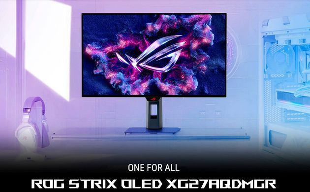 ASUS Монітор Asus 26.5" ROG Strix XG27AQDMGR 2xHDMI, DP, 2xUSB, WOLED, 2560x1440, 240Hz, 0.03ms, DCI-P3 99%, AdaptiveSync, Pivot, HDR400 90LM0CC0-B01171 фото