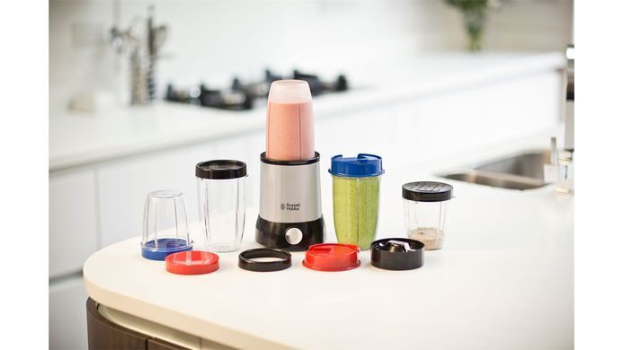 Блендер Russell Hobbs стаціонарний Nutri Boost, 700Вт, чаша-700мл, чопер 300мл, чорно-сріблястий 23180-56 фото