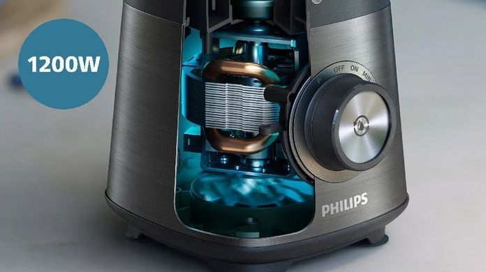 Philips Блендер стационарный Series 5000, 1200Вт, чаша-2000мл, стекло, стакан в копмлекте, черный