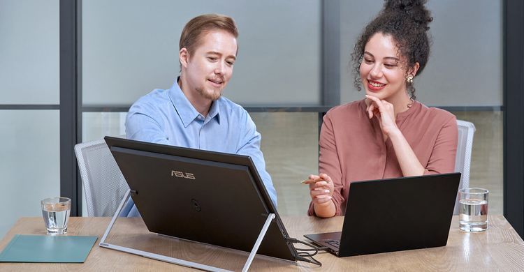 ASUS Монитор портативный 23.8" ZenScreen MB249C HDMI, USB-C, MM, IPS, 75Hz, AdaptiveSync, Pivot, C-Clamp Arm 90LM0865-B01170 фото