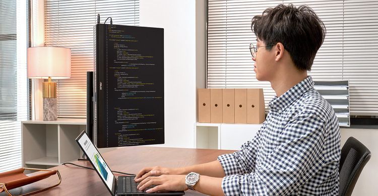 ASUS Монитор портативный 23.8" ZenScreen MB249C HDMI, USB-C, MM, IPS, 75Hz, AdaptiveSync, Pivot, C-Clamp Arm 90LM0865-B01170 фото