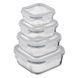 ARDESTO Food storage container Gemini 0.31l, borosilicate glass, plastic, square, transparent 7 - магазин Coolbaba Toys