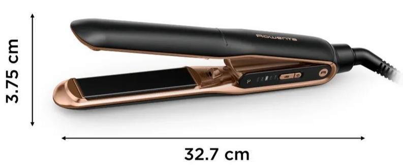 Rowenta Випрямляч Thermocare Ultimate Experience, темп.режимів-5, 150-210С, дисплей, кераміка, чорно-золотий SF8120F0 фото