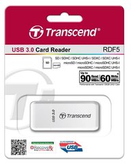 Кардрідер Transcend USB 3.0 microSD/SD White - купити в інтернет-магазині Coolbaba Toys