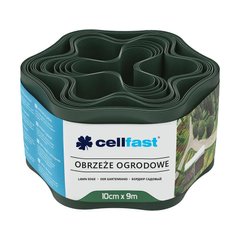 Лента газонная Cellfast, бордюрная, волнистая, 10см x 9м, темно-зеленый 30-021H фото