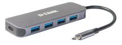 D-Link USB-Концентратор DUB-2340 3xUSB3.0, 1xUSB3.0 (Быстрая зарядка), 1xUSB-C/PD, USB-C DUB-2340 фото