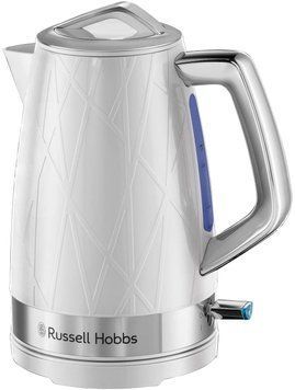 Електрочайник Russell Hobbs Structure, 1.7л, пластик , підсвічування, біло-сріблястий 28080-70 фото