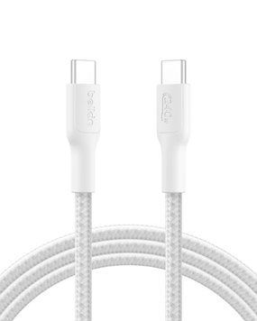 Belkin Кабель USB-C > USB-C заряджання/синхронізації 2м, 240Вт, Type-C, плетений, білий CAB025HQ2MWH фото