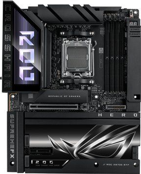 ASUS Материнcкая плата ROG CROSSHAIR X870E HERO BTF sAM5 X870E 4xDDR5 M.2 HDMI WiFi BT ATX скрытое подключение разъемов 90MB1MX0-M0EAY0 фото