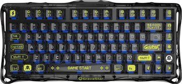 GravaStar Клавіатура механічна Mercury K1 Lite 80keys, GravaStar x BSUN Grey, BT/WL/USB, чорний GSK1LITE_XTAL_BLK фото