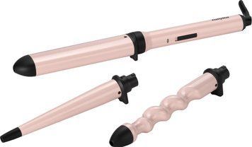 BaByliss Мультистайлер Curl & Wave Trio Styler, 58Вт, темп.режимов-2, 180&deg;C, 210&deg;C , термо килимок, рукавиця, кераміка, чорно-рожевий MS750E фото