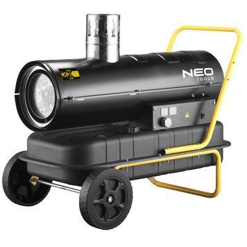 Neo Tools Теплова гармата дизельна, прямого нагріву, 20кВт, 200м2, 600м3/год, колеса, чорний, 21.30кг 90-086 фото
