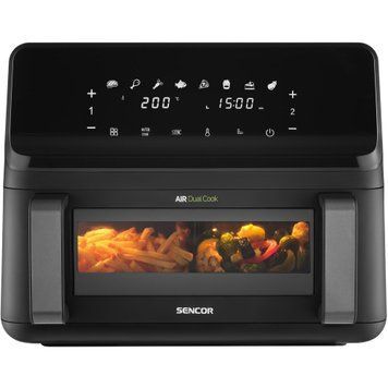 Sencor Мультипіч Sencor Dual Vita Fryer, 2700Вт, чаша-4.5+4.5л, сенсорне керув., 2 чаши, гриль, пластик, чорний SFR9650BK фото