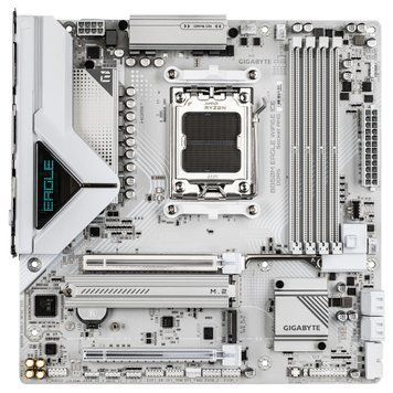 Gigabyte Материнская плата B850M EAGLE WF6E ICE sAM5 B850 4xDDR5 M.2 Wi-Fi BT HDMI DP mATX B850M_EAGLE_WF6E_ICE фото