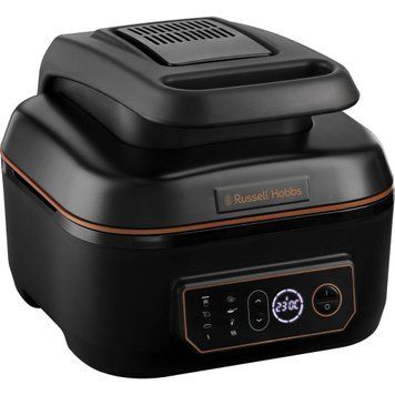 Russell Hobbs Мультипіч SatisFry Air&Grill, 1745Вт, чаша-5.5л, сенсорне керув., алюміній/пластик,чорно-помаранчевий 26520-56 фото