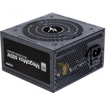 Zalman Блок живлення Megamax (600W), 83%, 80+ White, 120mm, 1xMB 24pin(20+4), 2xCPU (8pin+4pin), 4xMolex, 6xSATA, 2xPCIe 8pin(6+2) ZM600-TXII фото