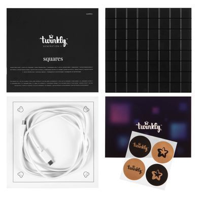 Twinkly Панель Smart LED Twinkly Squares 1 Starter RGB IP20 16х16см USB-C чорний без БЖ TWQ064STW-01-BUSB фото