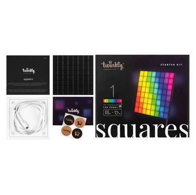 Twinkly Панель Smart LED Twinkly Squares 1 Starter RGB IP20 16х16см USB-C чорний без БЖ TWQ064STW-01-BUSB фото
