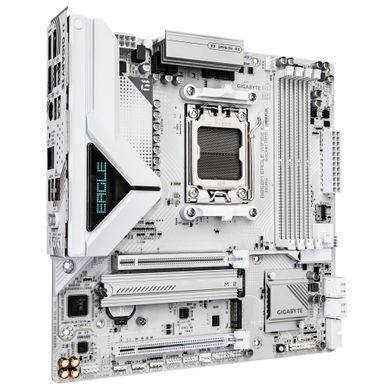 Gigabyte Материнская плата B850M EAGLE WF6E ICE sAM5 B850 4xDDR5 M.2 Wi-Fi BT HDMI DP mATX B850M_EAGLE_WF6E_ICE фото
