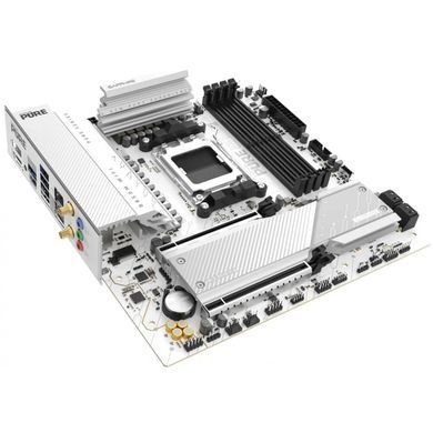 SAPPHIRE Motherboard PURE B850M WIFI sAM5 B850 4xDDR5 M.2 HDMI DP WiFi BT mATX білий 52123-02-40G фото