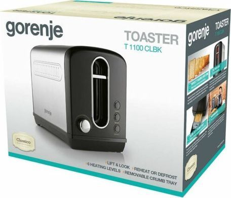 Gorenje Тостер Gorenje, 950Вт, функц. розморожування, автовідключення, пластик + металл, чорний