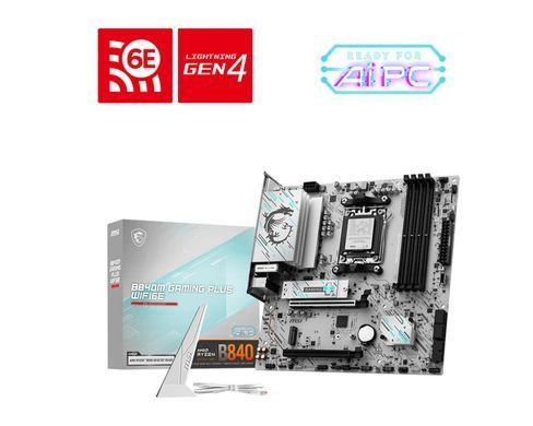 MSI Материнcька плата B840M GAMING PLUS WIFI6E sAM5 B840 4xDDR5 M.2 HDMI WiFi BT mATX 911-7E77-003 фото