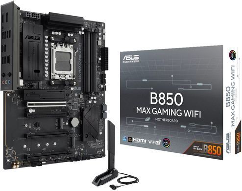 ASUS Материнcька плата ASUS B850 MAX GAMING WIFI sAM5 B850 4xDDR5 M.2 HDMI DP ATX 90MB1PR0-M0EAY0 фото