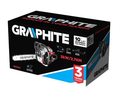 Graphite Пила цепная бензиновая 40/45см 2кВт/2.7л.с. 52см3 5.53кг 58G954 фото