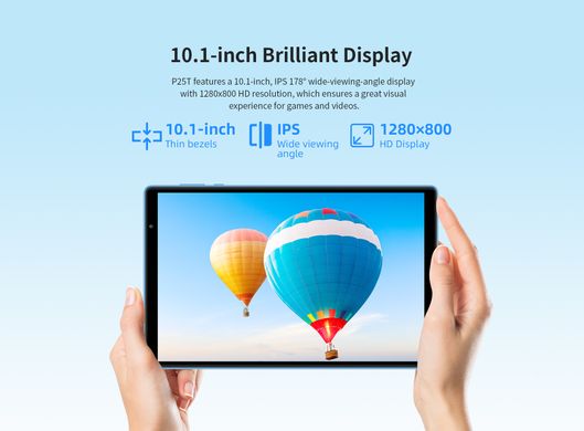 TECLAST Планшет P25T 10.1" 4GB, 64GB, 5000mAh, Android, блакитний 6940709684863 фото